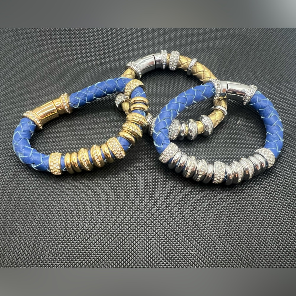 3 Serena Williams Rings of Bling woven leather bracelets